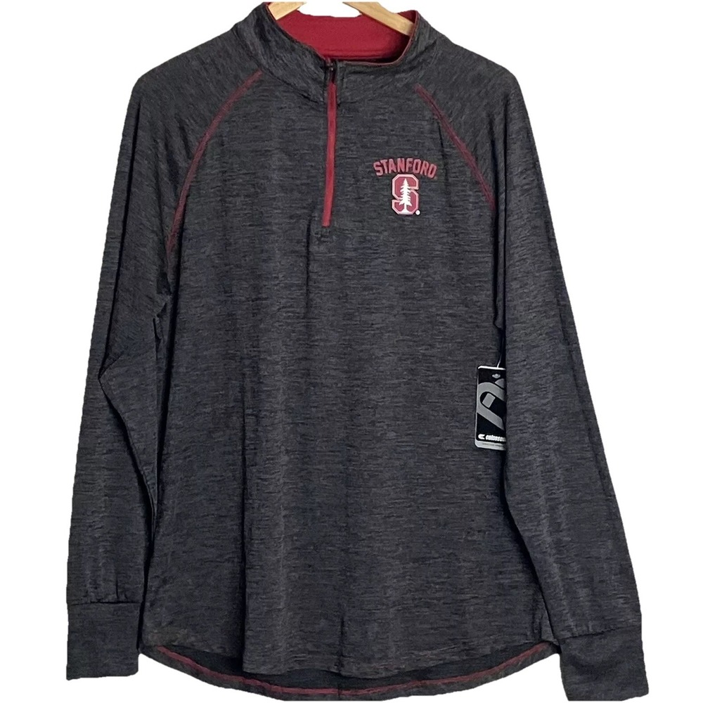 Colosseum Stanford‎ University Cardinals Quarter Zip Pullover Womens XXL Gray